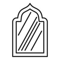 A black and white line drawing of a window vector
