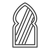 An outline drawing of a window with a line vector