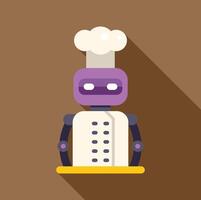 A robot in chef's uniform on a table vector