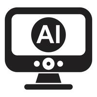 A computer monitor with the word ai on it vector