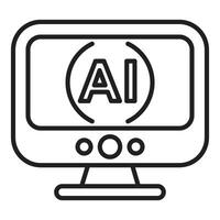 A computer monitor with the word ai on it vector