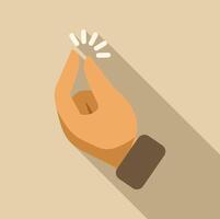 A hand holding a button with a light bulb vector