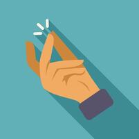 A hand with a finger pointing up and a white light vector