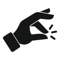 A black hand with a finger pointing to a white object vector