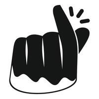A black and white hand with a thumb up gesture vector