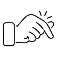 A hand pointing at a light bulb icon vector