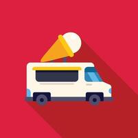 Ice cream van icon flat design illustration vector