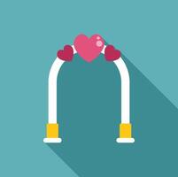 A flat icon of a valentine's arch with hearts vector