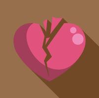 Broken heart representing sadness vector