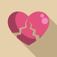 Broken heart icon flat design illustration vector