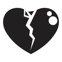 Broken heart showing end of relationship vector