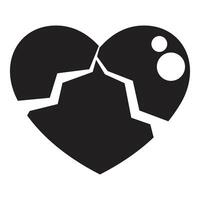 Broken heart icon isolated on white background vector