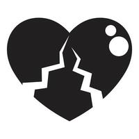 Broken heart icon illustration vector