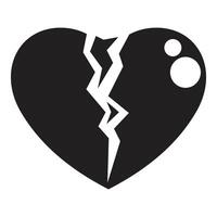 Broken heart icon isolated on white background vector