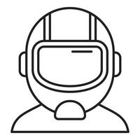 Astronaut wearing spacesuit and looking forward in space exploration mission vector