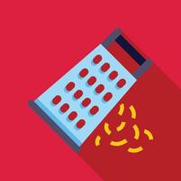 Grater grating cheese on red background vector