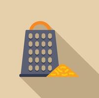 Grater creating a pile of grated cheese with long shadow vector