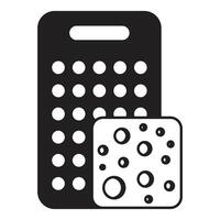 Grater and cheese icon representing cooking and food preparation vector