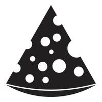 Triangular piece of maasdam cheese showing its characteristic holes vector