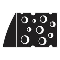 Piece of maasdam cheese with holes icon representing dairy products vector