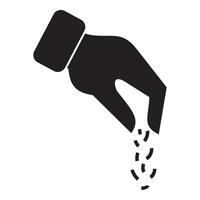 Hand dropping small particles or spreading something like seeds vector