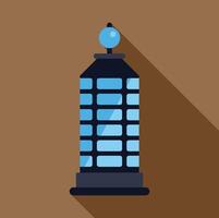 Futuristic skyscraper standing tall with blue windows and a sphere on top vector