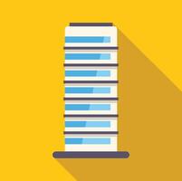 Modern skyscraper standing tall on yellow background vector