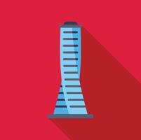 Turning torso skyscraper standing tall with red background vector