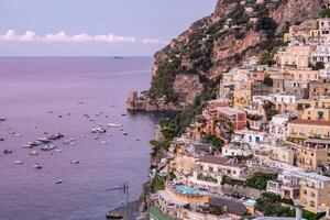 View Positano town and beach. photo