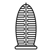 Modern oval skyscraper reaching for the sky with bold architectural lines vector