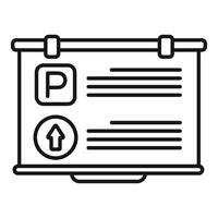 Parking presentation showing parking space and up arrow sign vector