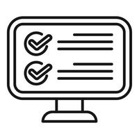 Computer monitor displaying checklist with approved tasks vector