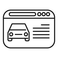 Online car search interface showing vehicle information on website vector