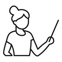 Teacher using pointer stick while explaining during lesson vector