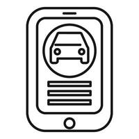 Smartphone app showing car sharing service with simple interface vector