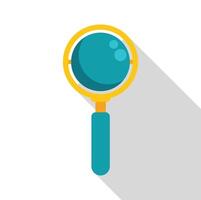 Magnifying glass with long shadow, exploring concept, researching icon vector