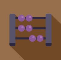 Classic abacus showing number seven on brown background vector