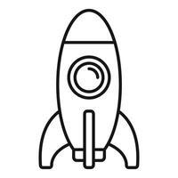 Spaceship rocket taking off to explore the universe vector