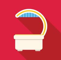 Portable changing table with canopy for baby care on red background vector