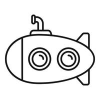 Submarine exploring the deep ocean depths with periscope extended vector