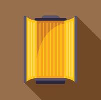 Open yellow intermodal container top view with long shadow vector