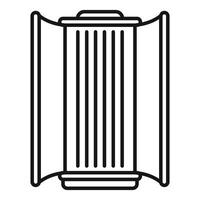 Open solarium with vertical tanning lamps generating uv light for tanning vector