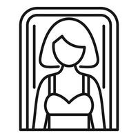 Woman striking a pose inside a photo booth, creating instant memories vector