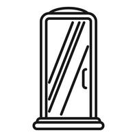Futuristic phone booth with sliding door in simple lineart style vector