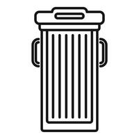 Public trash can with handles and lid for waste disposal vector