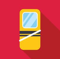 Yellow retro mobile phone with buttons and small screen displaying modern technology vector