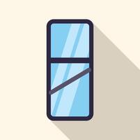 Train window reflecting sunlight with long shadow vector