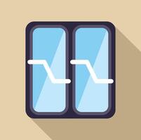 Train window reflecting light with open sign vector