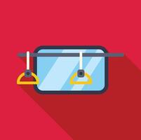 Hanging handholds and window on a subway train reflecting modern transportation vector