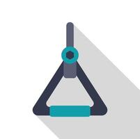 Triangular hanging handle for public transportation, ensuring stability and safety for passengers vector